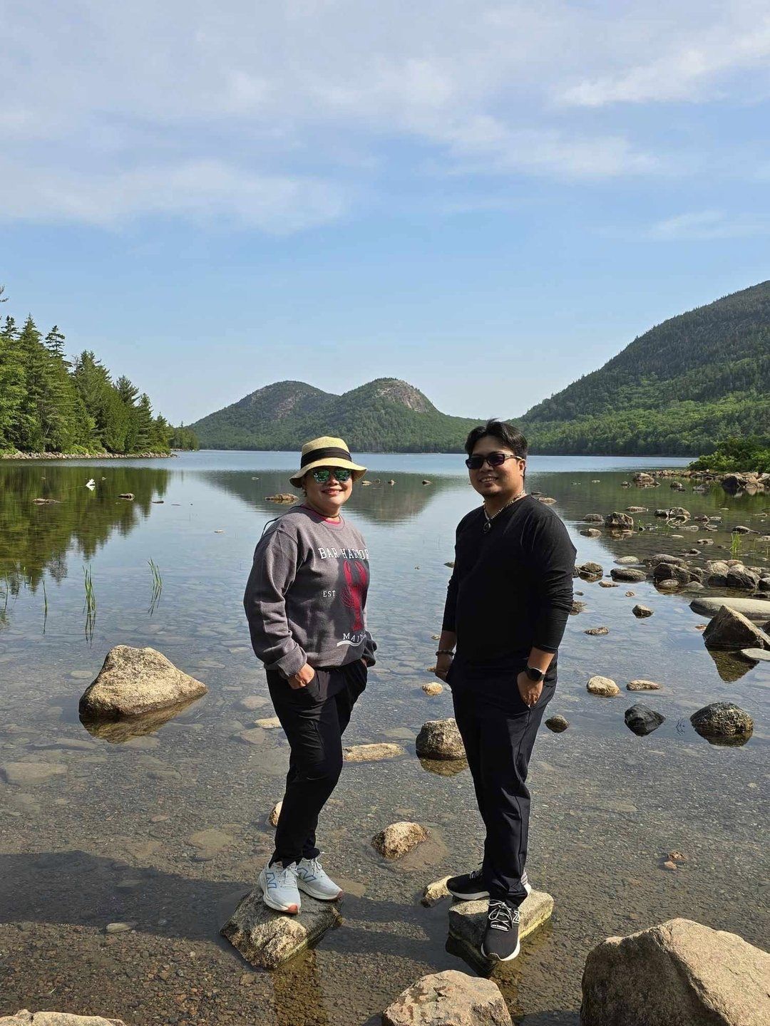 Rochelle and Nathaniel exploring Acadia National Park